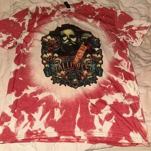Red and White Halloween Graphic T-Shirt